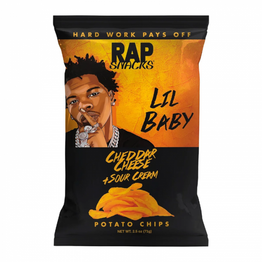 Rap Snacks Lil Baby
Cheddar Cheese with Sour Cream 2.5oz (71g)